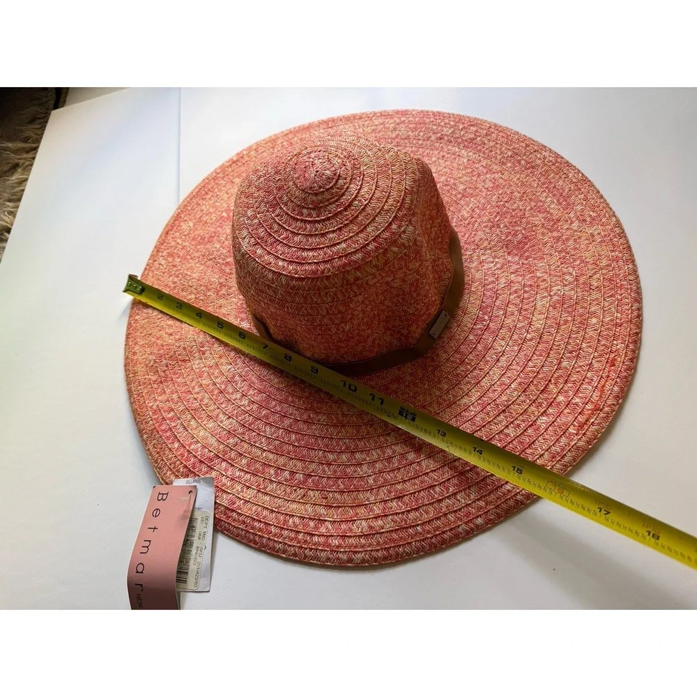 Betmar New York Women's Wide Brim Floppy Sun‎ Hat Pink Orange Beach Hat